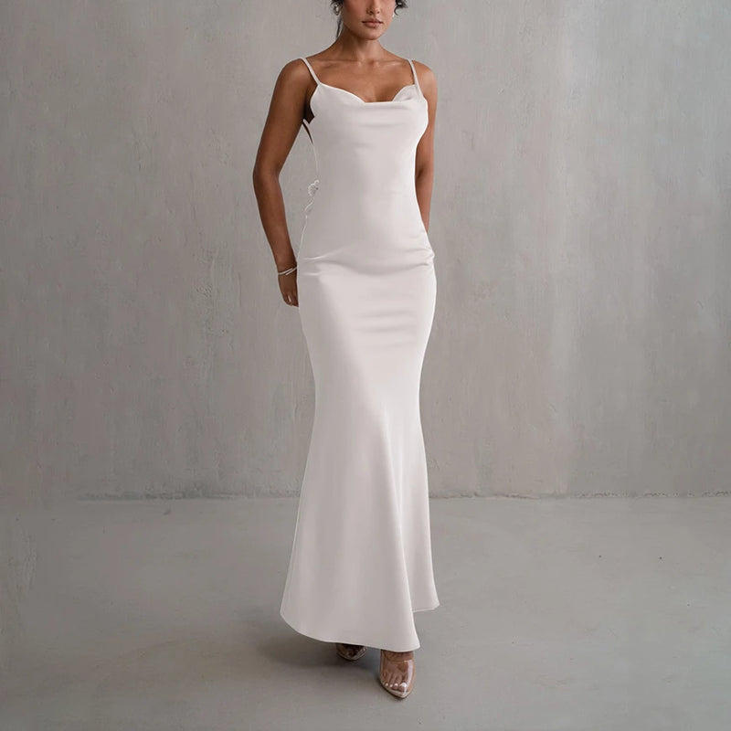 Backless 3drose Tassel Maxi Long Dresses for Sleeveless High Waist Bodycon Dress Lady Party Robe