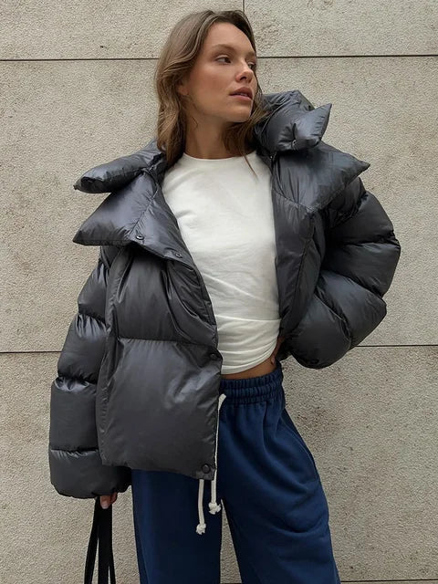 Thick Parkas Long Sleeve Top Autumn Winter Warm Coat ’s Street Hoodies Woman Cotton-padded Jacket