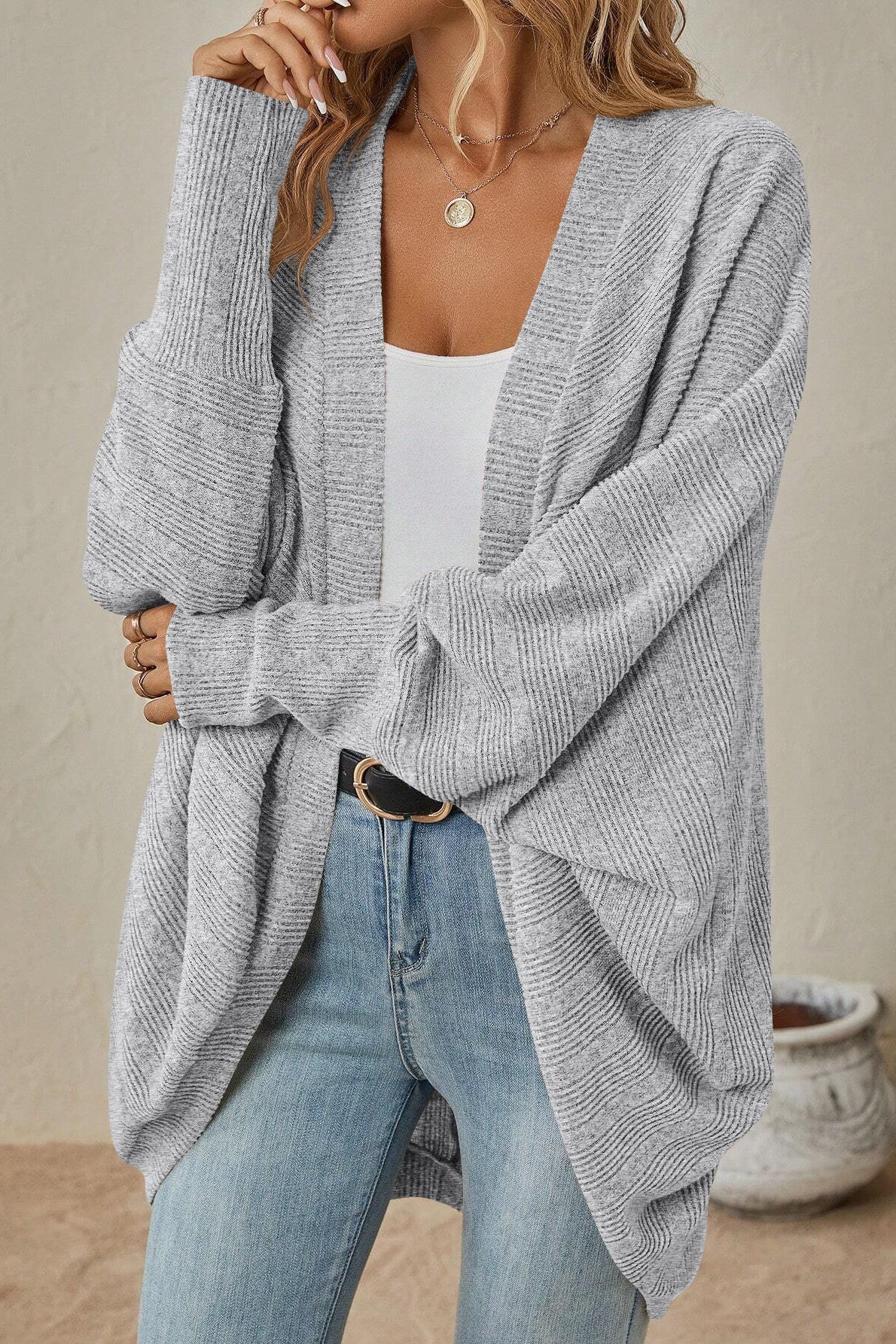 Color Mid Length Cardigan