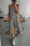 Kind and Leopard Pocketed Relaxed Strap Jumpsuit