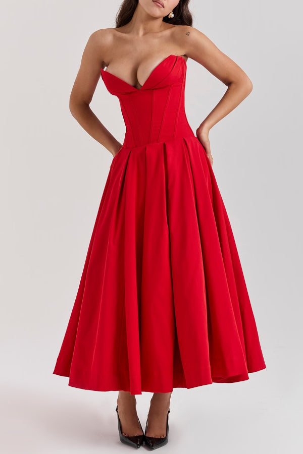 Milady Strapless Midi Dress