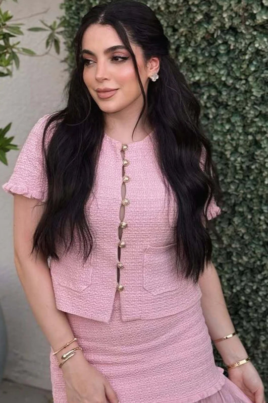 Knitted Short Sleeve Cropped Cardigan