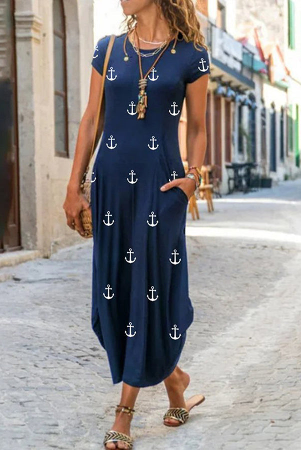 Ada Pocketed Daily /vacation Stretch Midi Dress