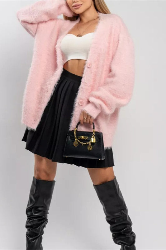 Plush V-neck Cardigan