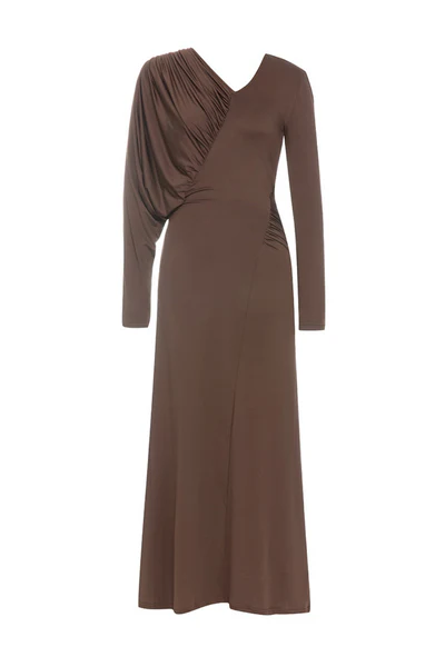 Nyx V-neck Brown Maxi Dress