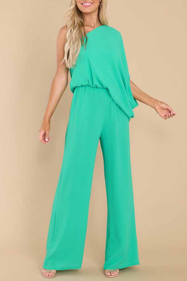 Slim Drape High Waist Jumpsuit