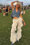 Mesh Patchwork High Waist Pant