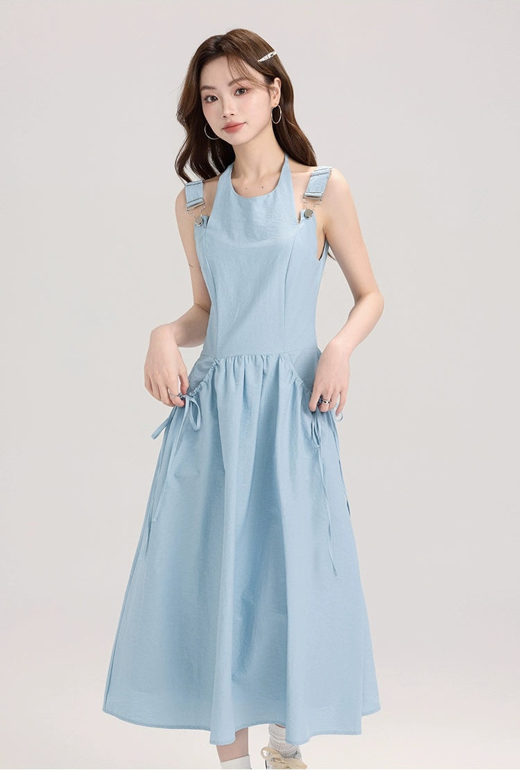 Overall Midi Dress With Side Ties