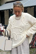 Loose Crew Neck Long Sleeve Knit Sweater