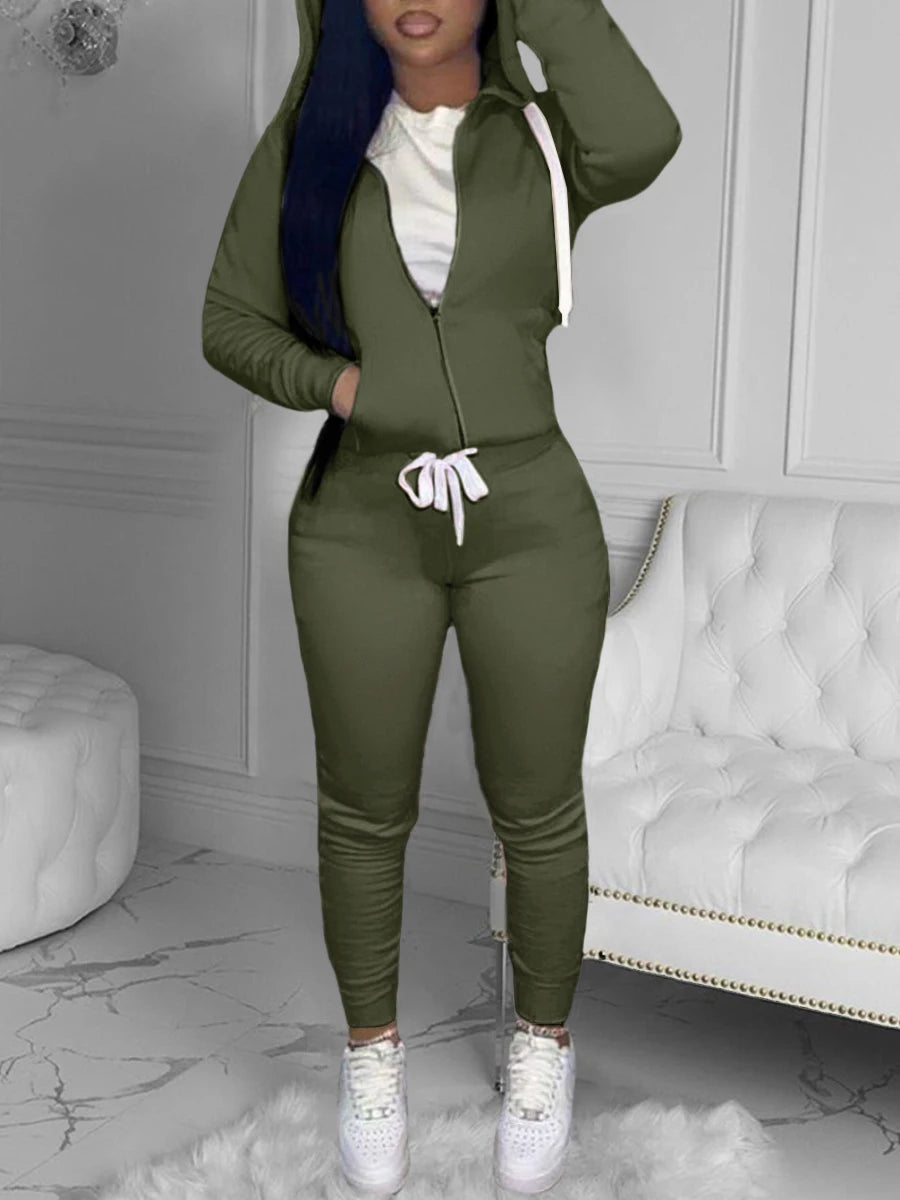 Basics Kangaroo Pocket Pants Drawstring Trousers Winter Autumn Tracksuit Coat