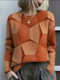 Felyssia – Knitted 3d Geometric Print Sweater