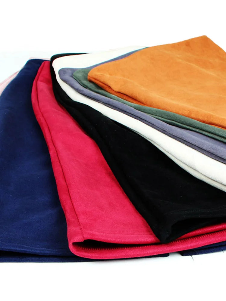 Suede Color Pencil Skirt Female Autumn Winter High Waist Bodycon Split Thick Stretchy Skirts