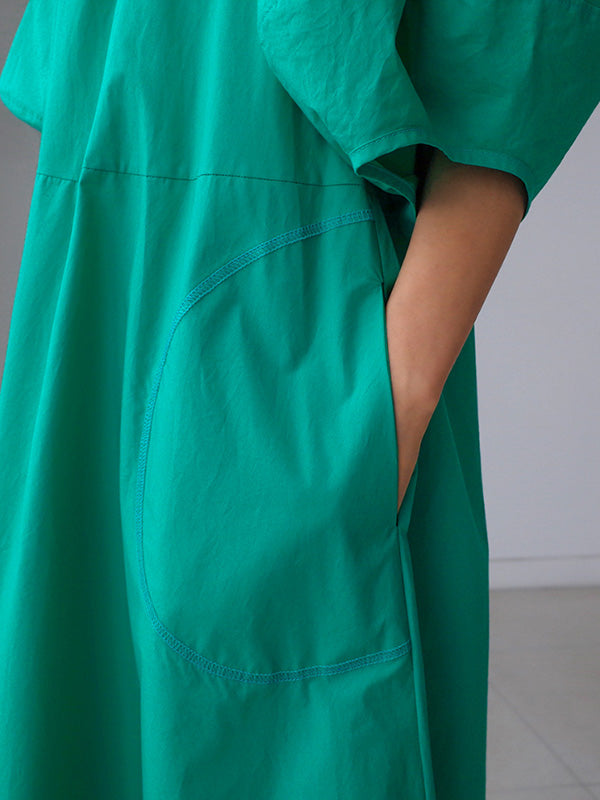 Original Bishop Sleeve Color Midi Dress