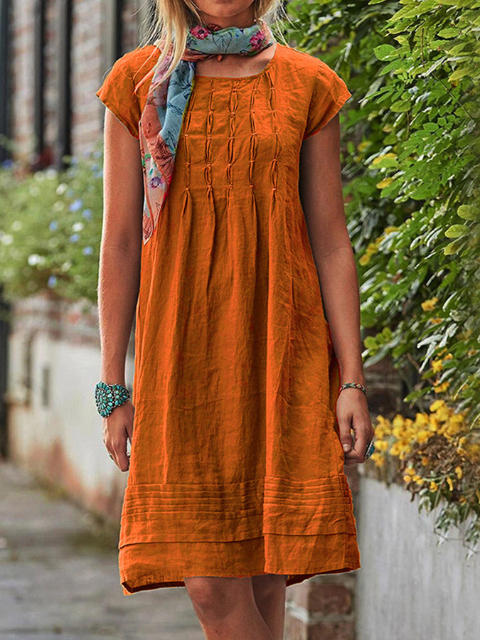 Short Sleeves Midi Dress