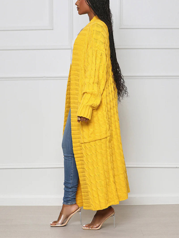 Knitted Graceful Open Front Cardigan