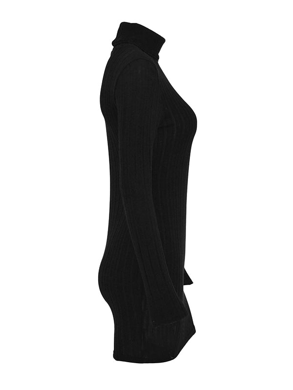 Bodycon High Waisted Color High Neck Mini Dresses