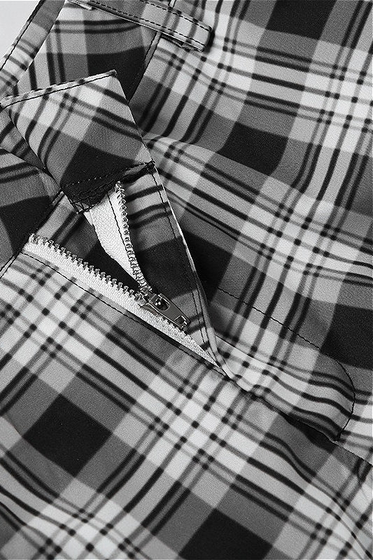 Plaid Wide Leg Cargo Pants