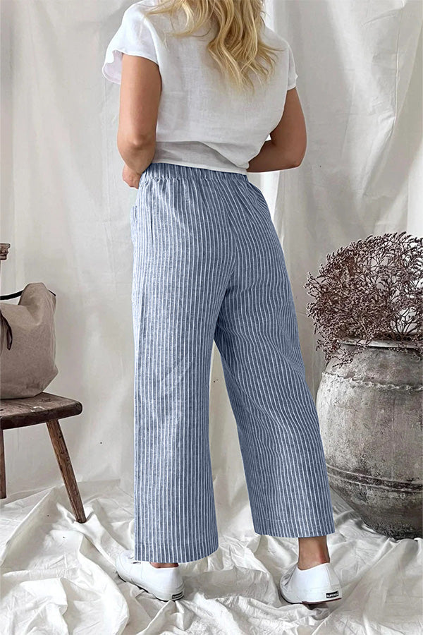 Cotton Linen Loose Straight Leg Pants Clothes