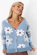 V-neck Knit Long Sleeves Cardigan