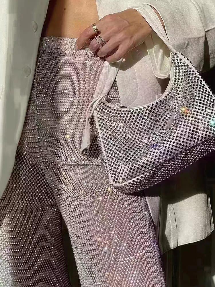 Sequins Rhinestone Diamond Studded Pants