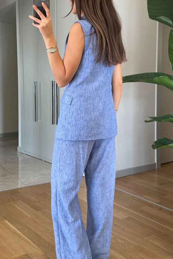 Lapel Vest & Pants Two-piece Set