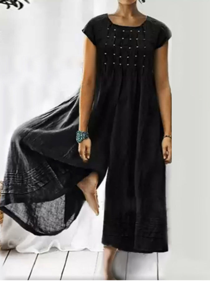 Loose Short Sleeves Jumpsuit