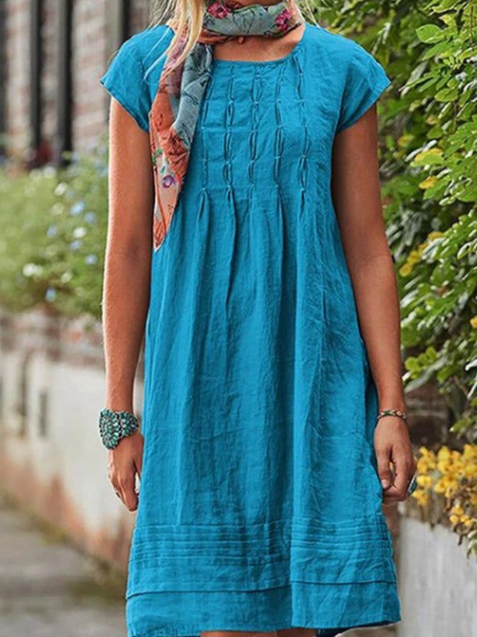 Short Sleeves Midi Dress