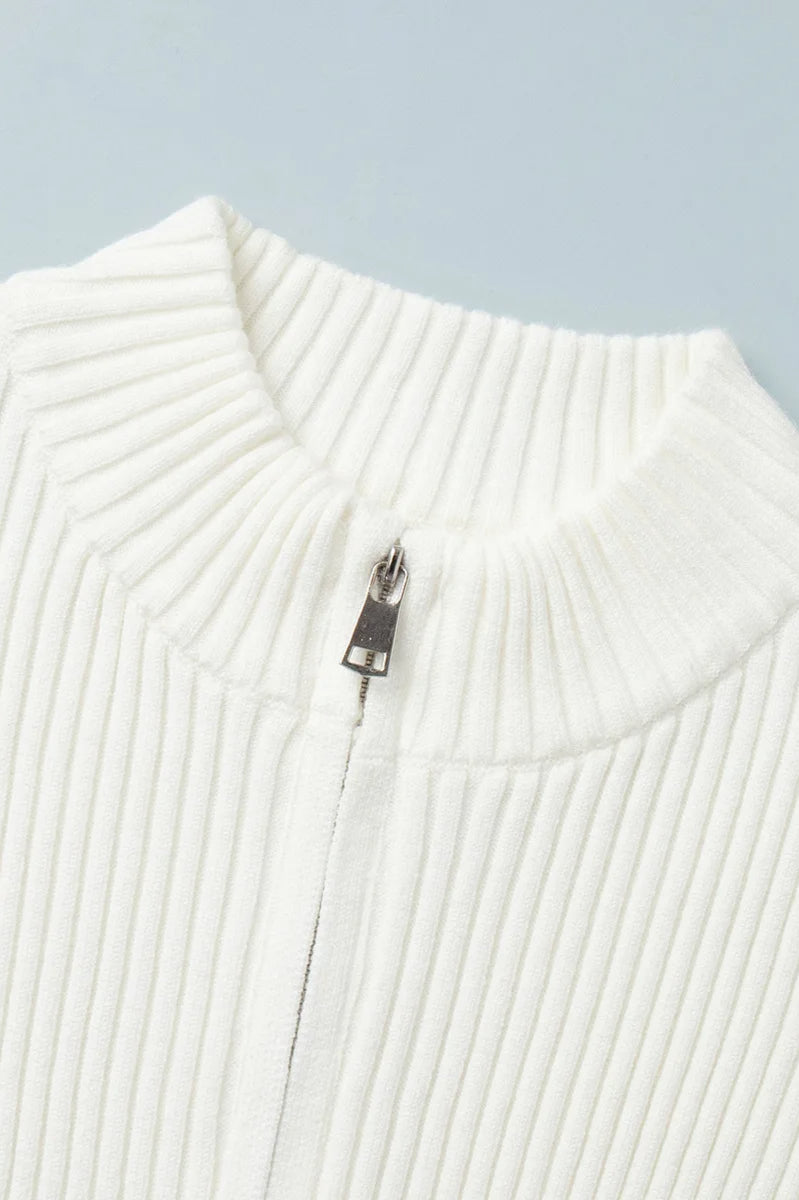 Zip Front Knit Cardigan