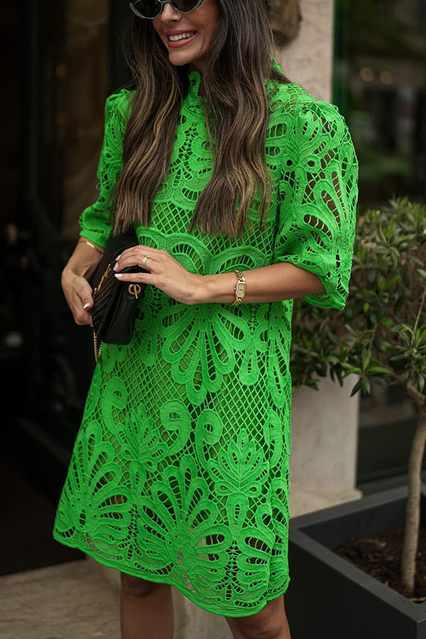 Reason to Smile Crochet Lace Mini Dress