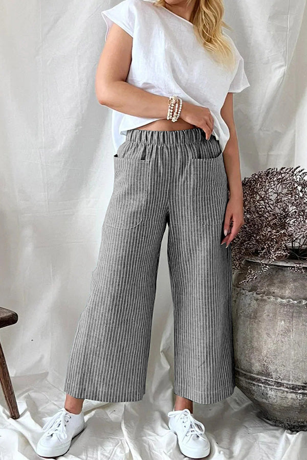 Cotton Linen Loose Straight Leg Pants Clothes