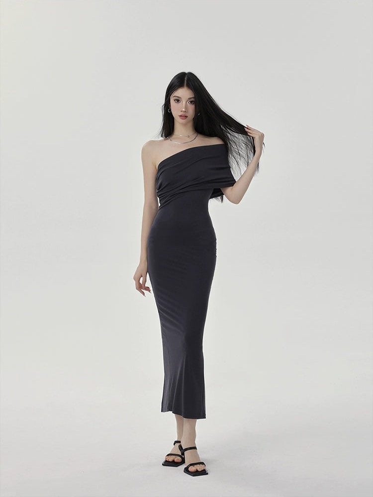 One-shoulder Bodycon Midi Dress