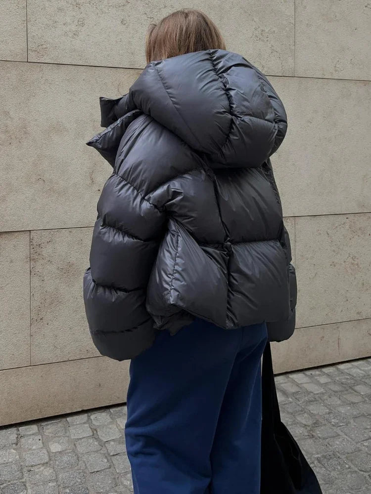 Thick Parkas Long Sleeve Top Autumn Winter Warm Coat ’s Street Hoodies Woman Cotton-padded Jacket