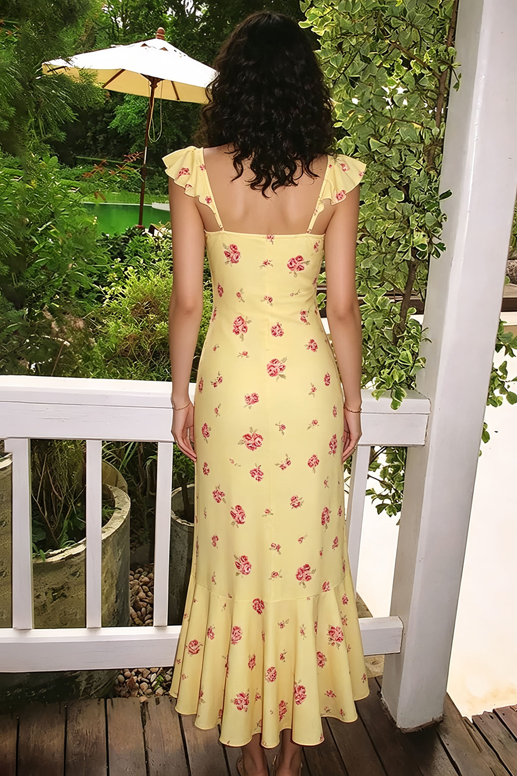 Square Cap Sleeve Maxi Dress