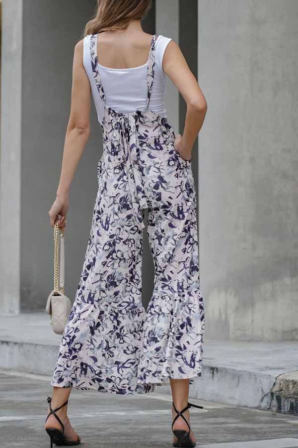 Loose Thin Printed Wide Leg Pants