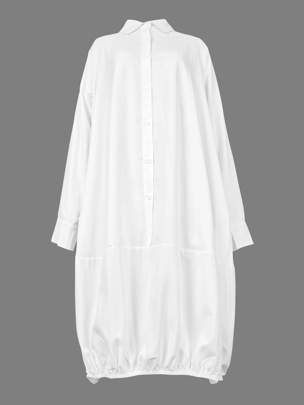 Long Sleeves Loose Color Lapel Collar Midi Dresses Shirt Dress