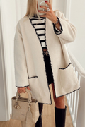 Color Piping Woolen Coat