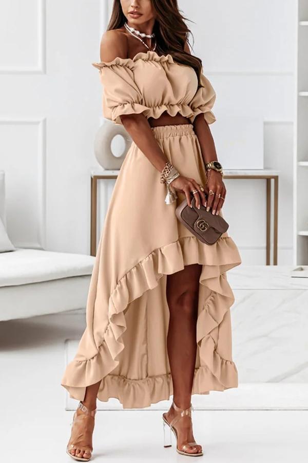 Off the Shoulder Midi Dress Suit