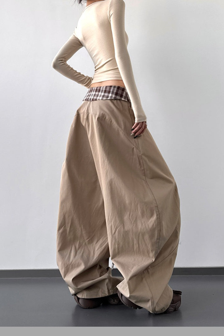 Layered Wide-leg Palazzo Pants