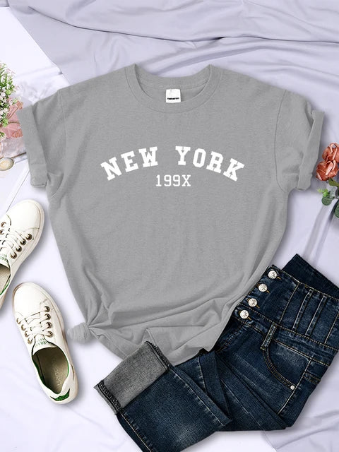 New York 199x Personality Letter T Shirt Brand Short Sleeve Comfortable Tee Shirtsport Summer T-shirts
