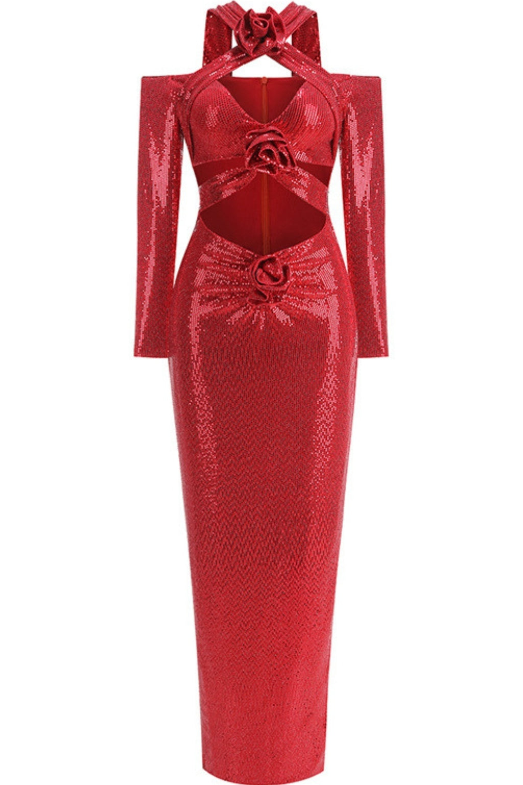 Sylvia Sequin Cutout Maxi Dress