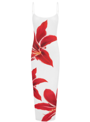 Deia Midi Dress - Crimson Lily