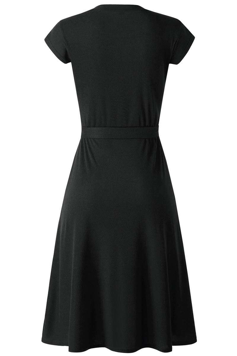 O Neck Dress With Belt(3 Colors)