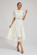 Freeman White Cut Out Midi Dress