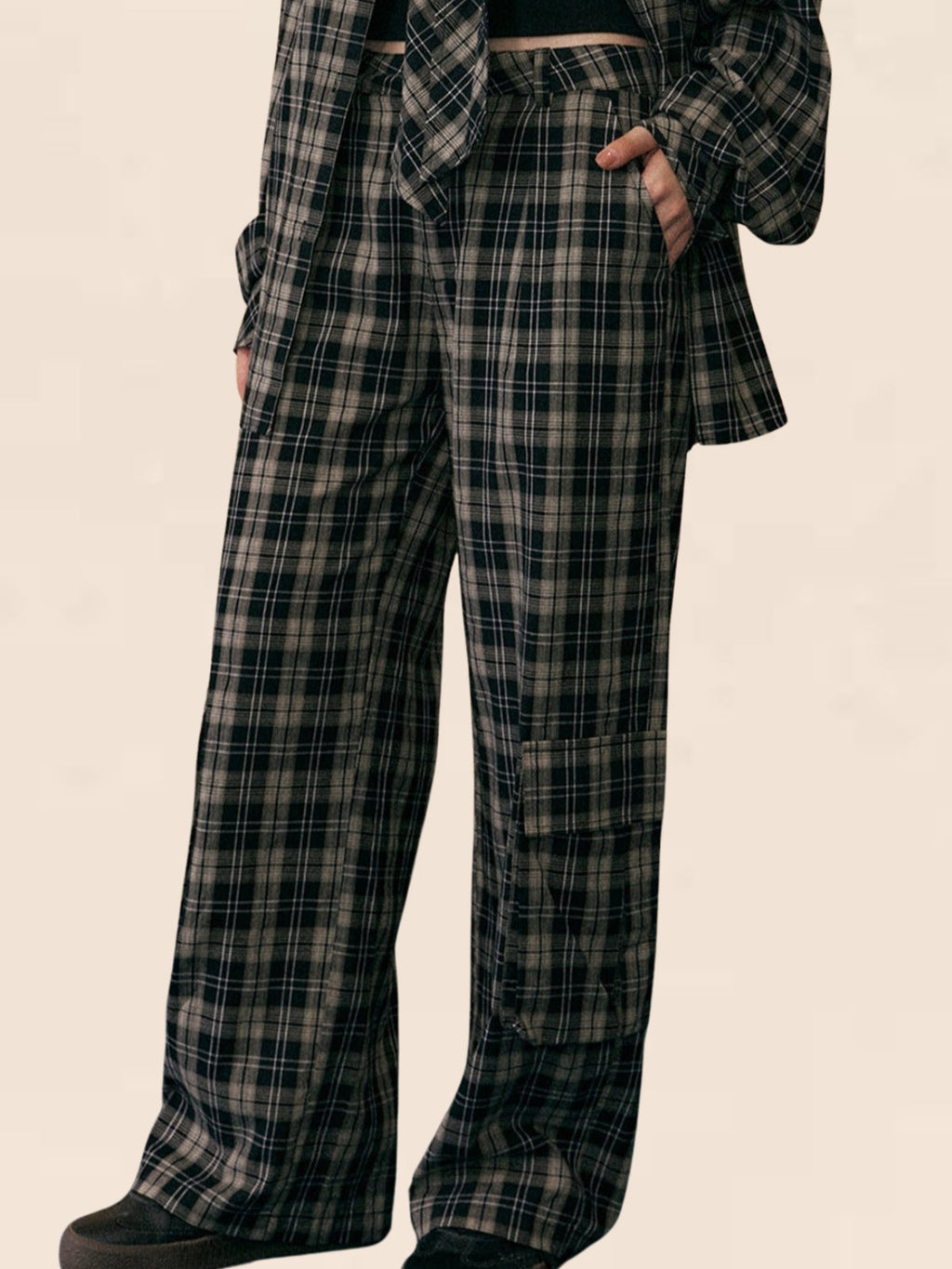 Plaid Bow Tie Two-piece Set-up