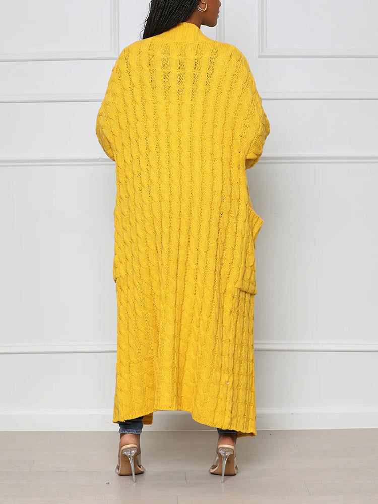 Knitted Graceful Open Front Cardigan