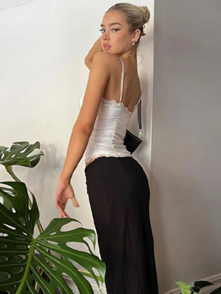 Lace Crop Tops for Y2k V Neck Buttons Sleeveless Short Cardigan Female Beach Beach Tank Top Woman