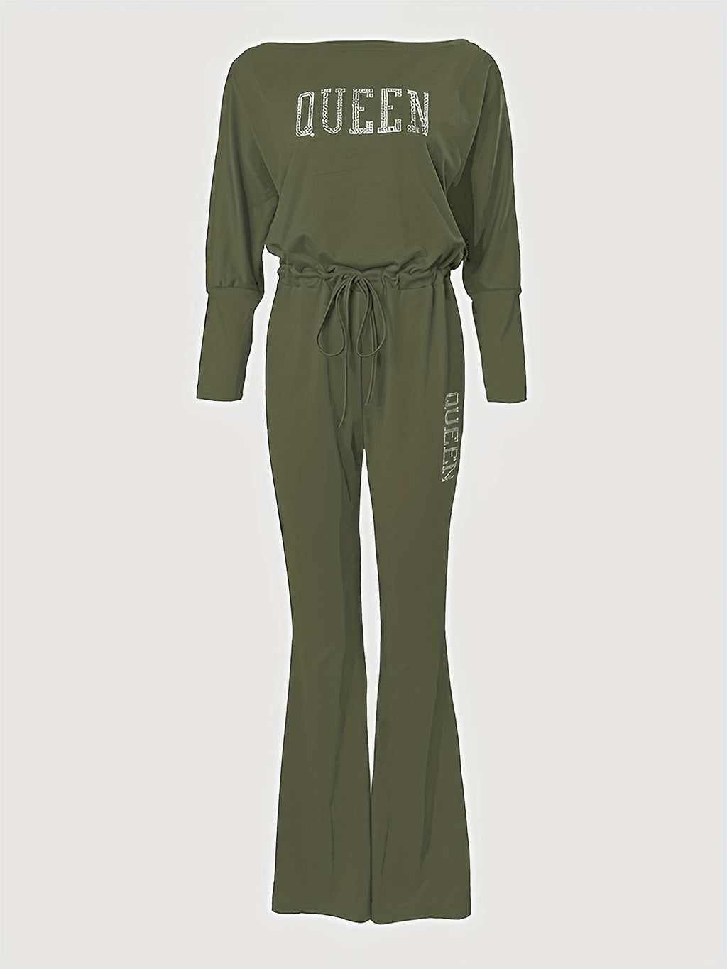 Queen Print Off Shoulder Jumpsuit Re7125