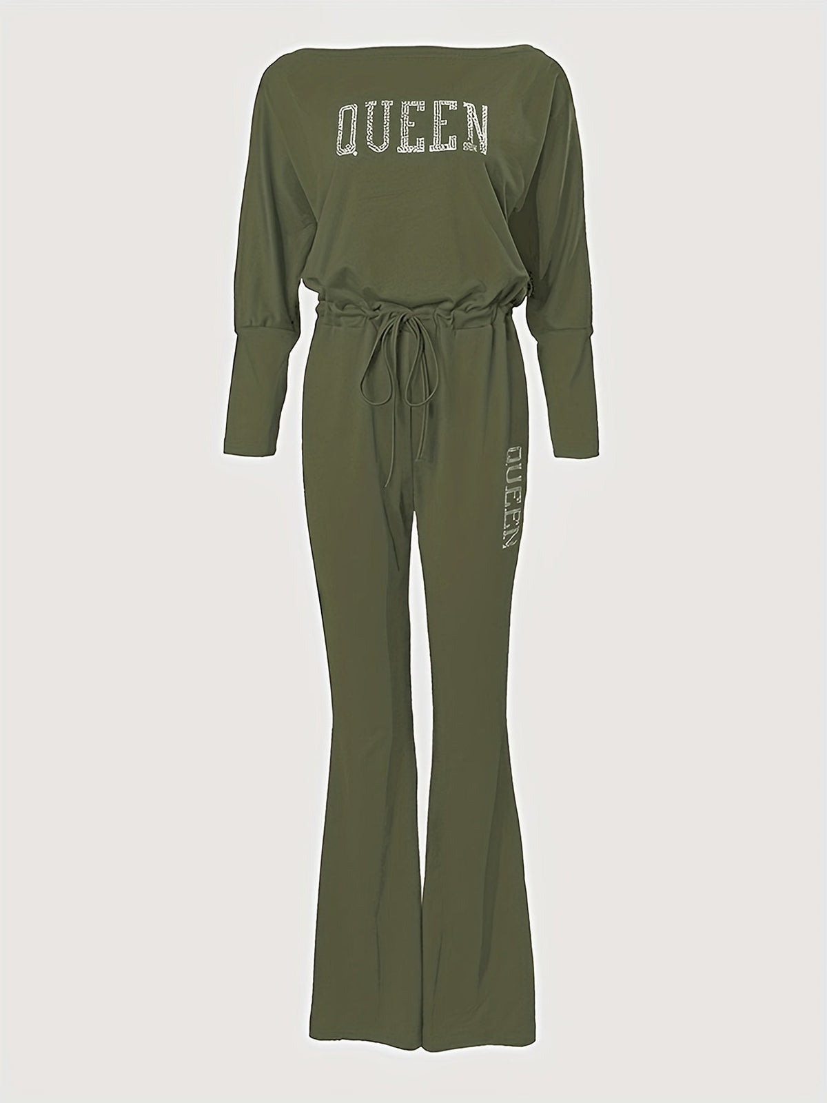 Queen Print Off Shoulder Jumpsuit Re7125
