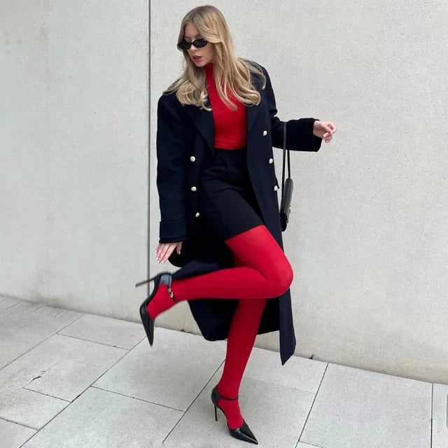Red Tights Winter See Through Slim Lingerie ’s Pantyhose New Lingerie Lace Leggings Bodys Socks