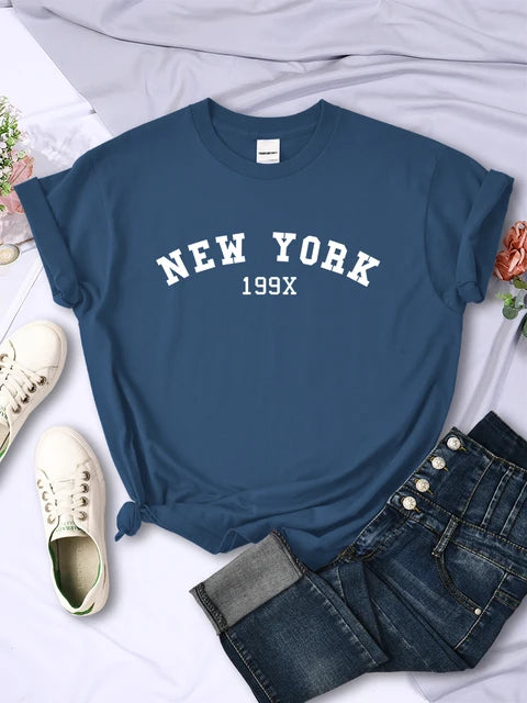 New York 199x Personality Letter T Shirt Brand Short Sleeve Comfortable Tee Shirtsport Summer T-shirts